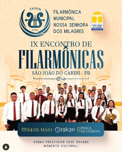 IX Encontro de Filarmônicas promove noite de emoção e cultura em São João do Cariri