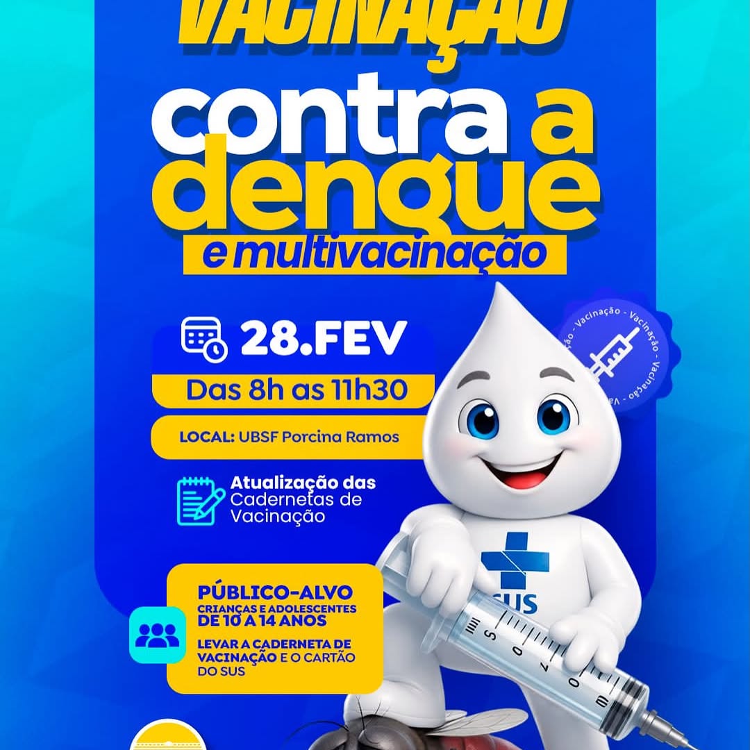 São João do Cariri: Dia D de Vacinação contra Dengue e Multivacinação na UBSF