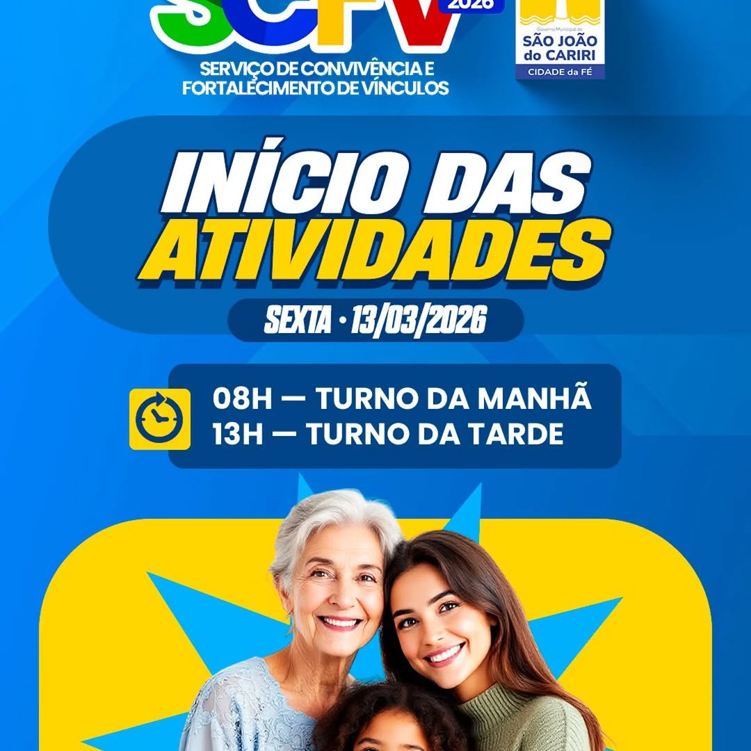 SCFV 2026: São João do Cariri Promove Convivência e Aprendizado Intergeracional