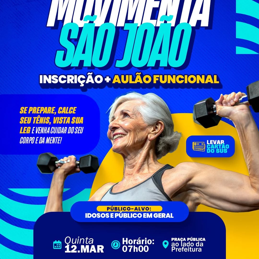 Movimenta São João: Inscrições e Aulão Funcional Iniciam Movimento pela Saúde