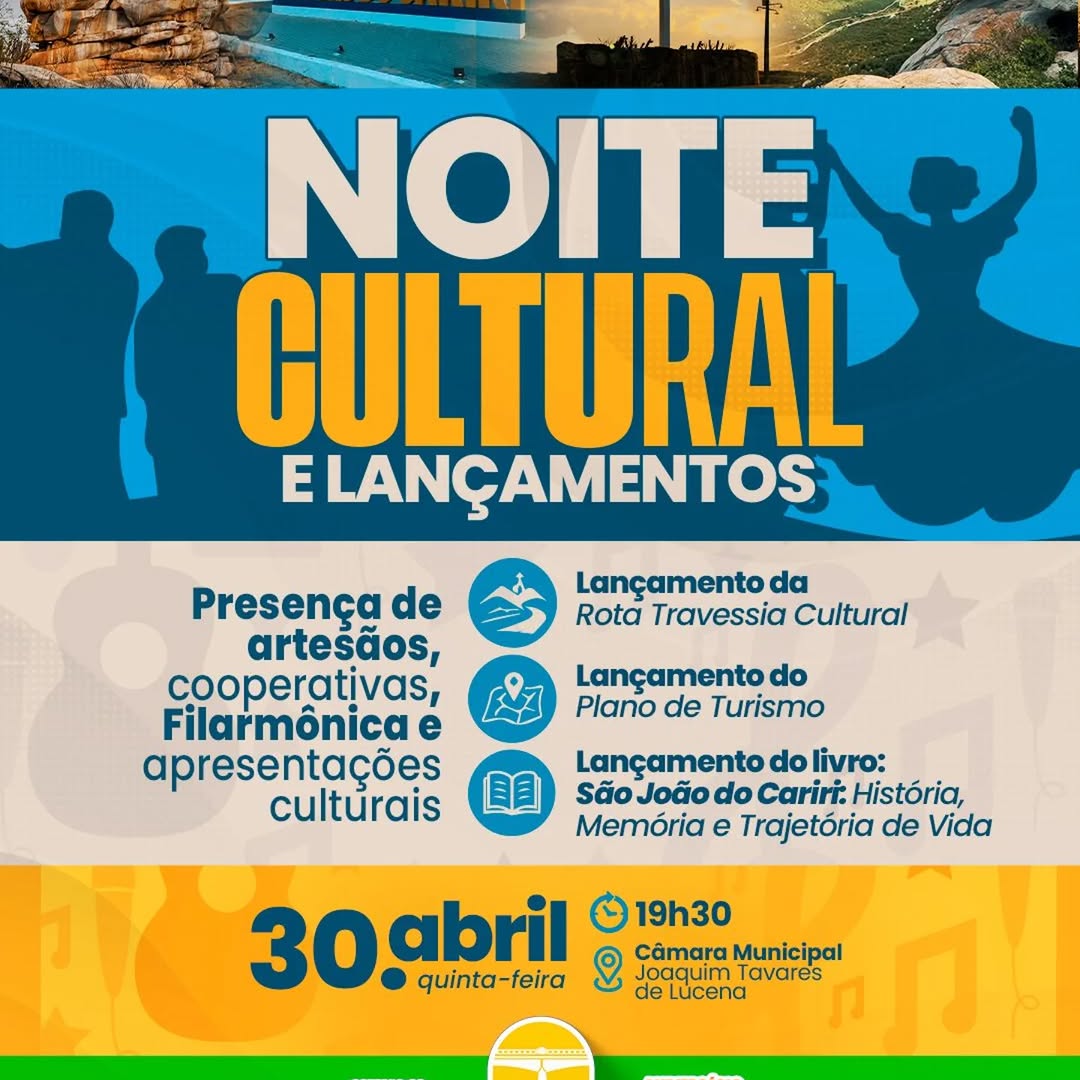 São João do Cariri Celebra 223 Anos com Noite Cultural na Câmara