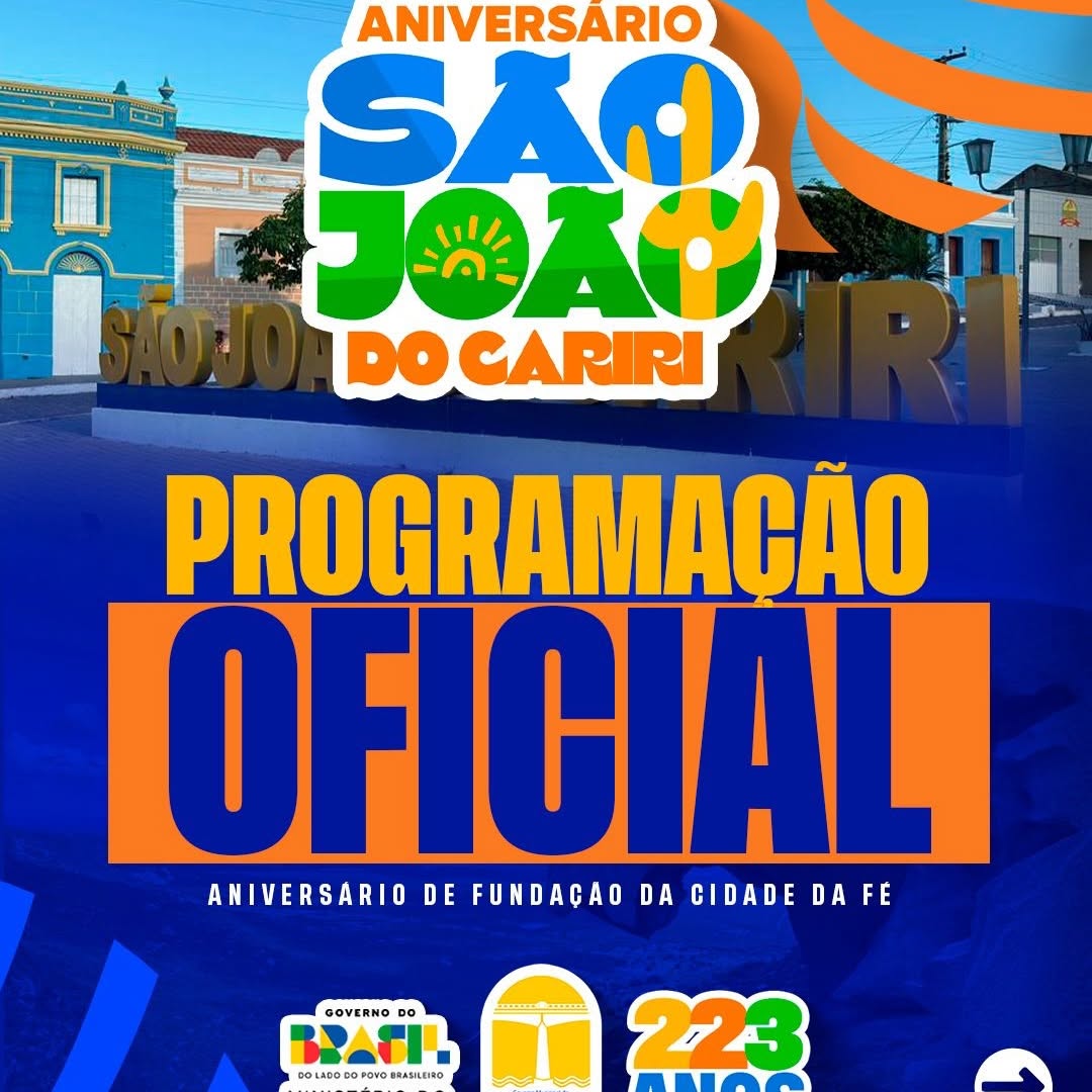 São João do Cariri Festeja 223 Anos com Grande Programação