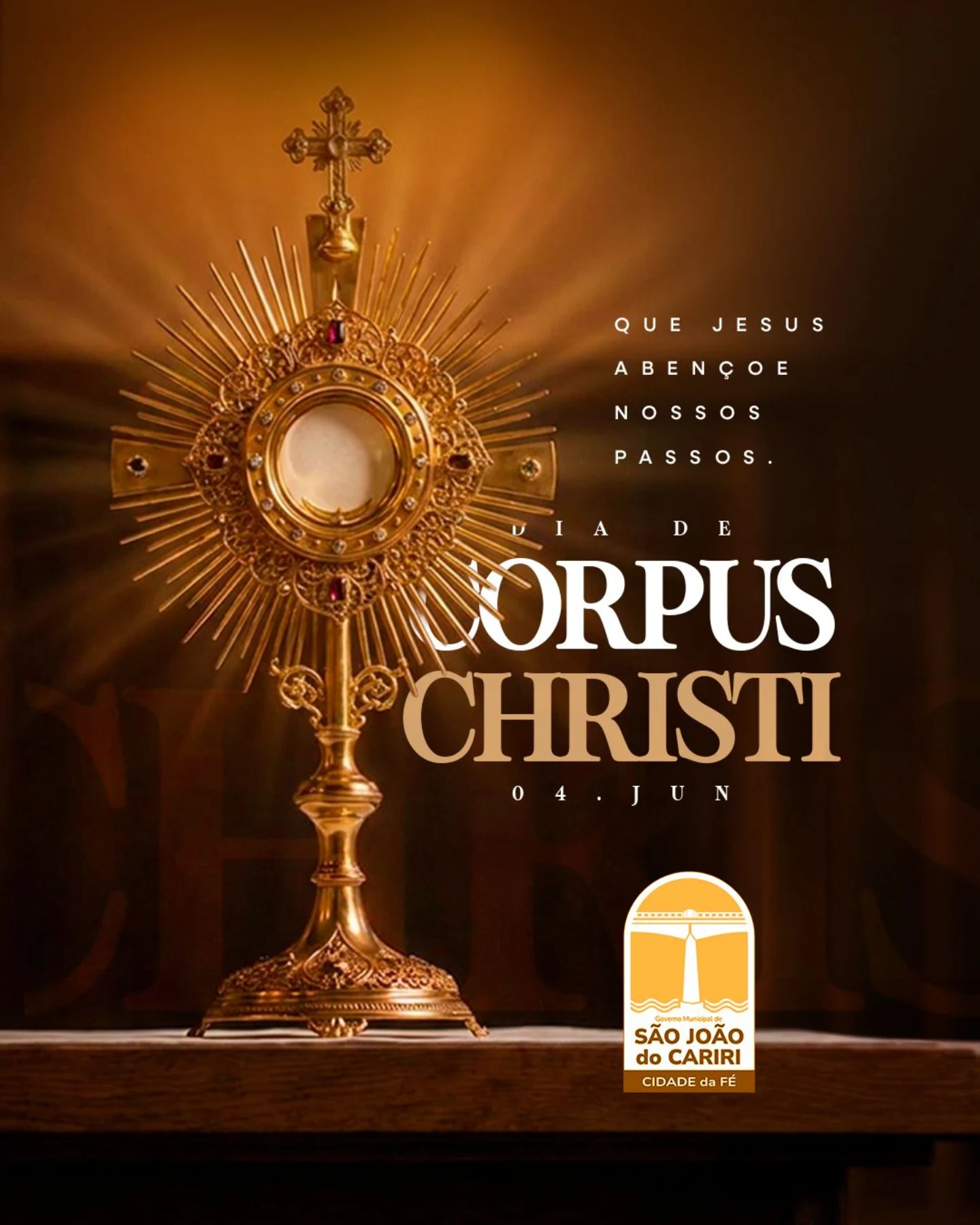 Prefeitura de São João do Cariri celebra Corpus Christi com mensagem de fé e união