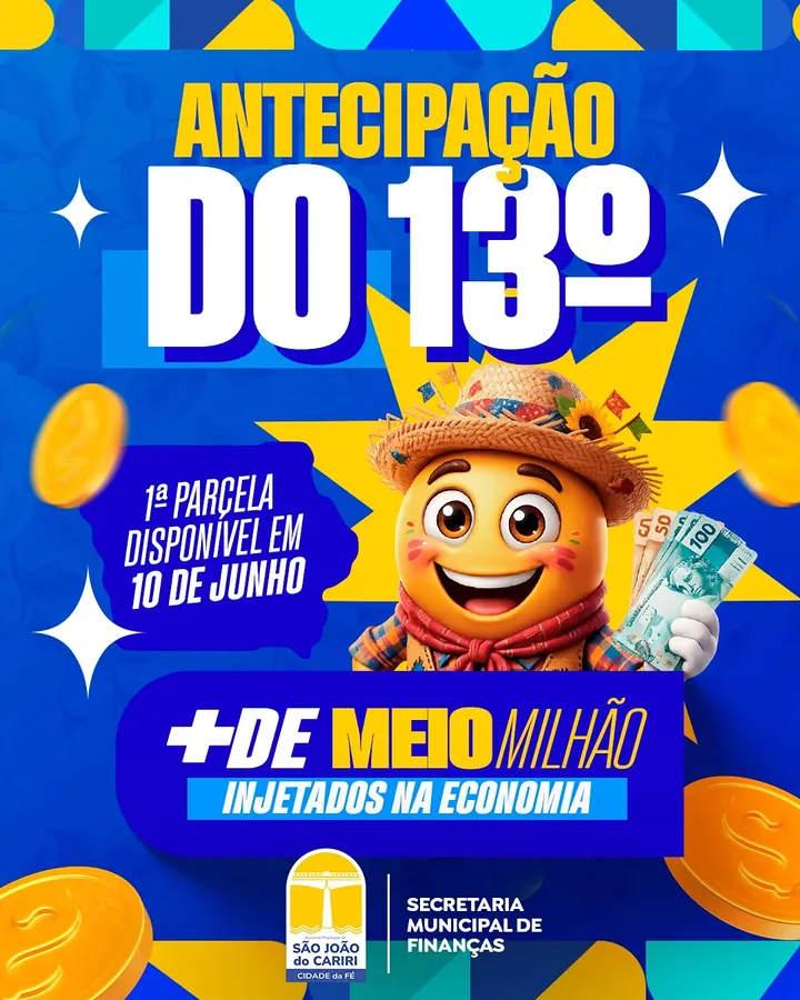 Prefeitura antecipa primeira parcela do 13º salário e fortalece economia local