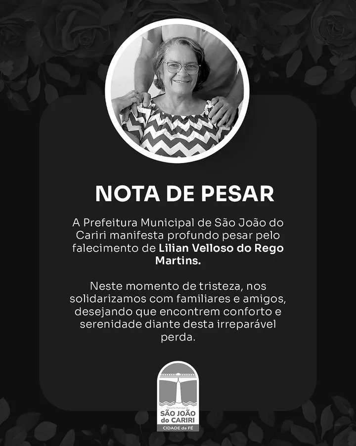 Com profundo pesar, lamentamos o falecimento de Lilian Velloso do Rego Martins